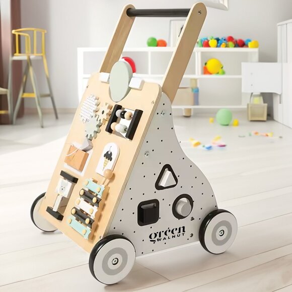 Wooden Activity Walker | Wooden Baby Walker | Toddler Walker - Picture 1 of 4